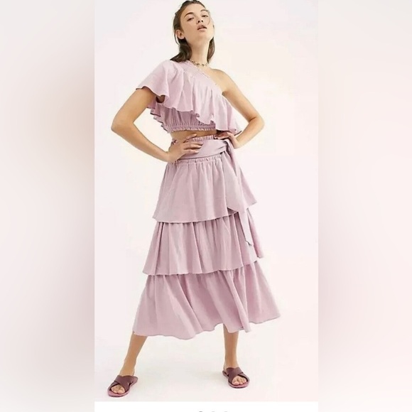 Free People Endless Summer Go For Drama Skirt & Crop Top Set Size s/m - Picture 1 of 6